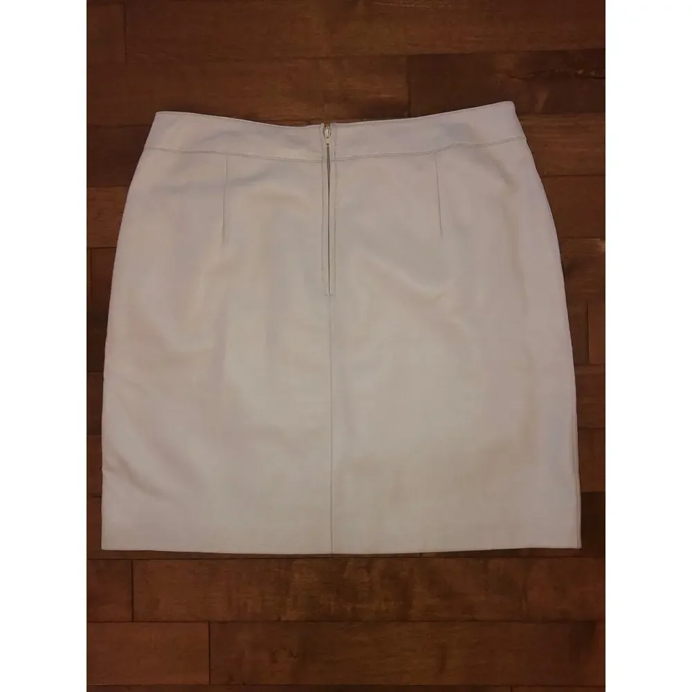 American Vintage Y2K Margaret Godfrey leather ivory skirt size 14